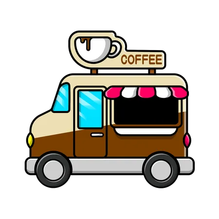 Camion de nourriture de café  Illustration