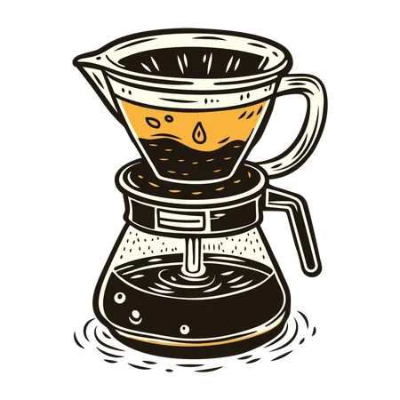 Preparação de café  Ilustração