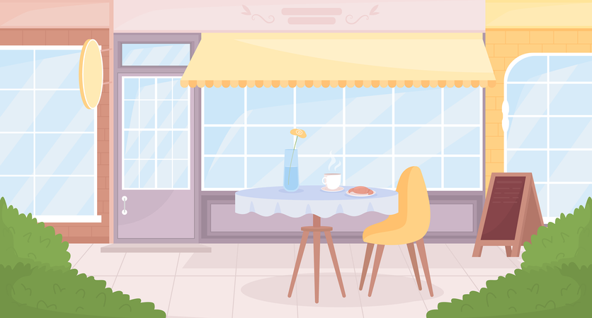 Cafe outdoor seating  Illustration