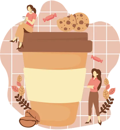 Café para viagem  Ilustração