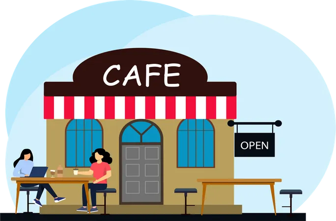 Cafe Restaurant Illustration