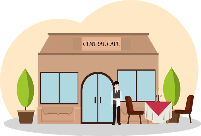 Cafe Restaurant  Illustration