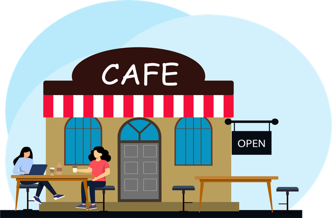 Cafe Restaurant  Illustration