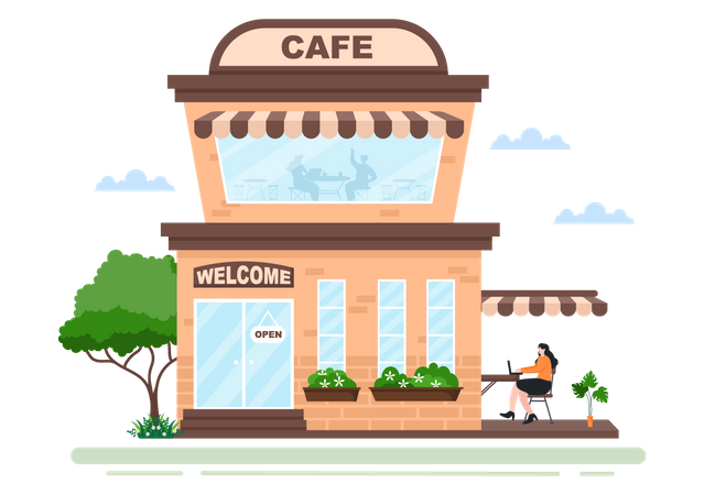 Cafe shop Illustration