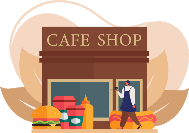 Cafe Shop  Illustration