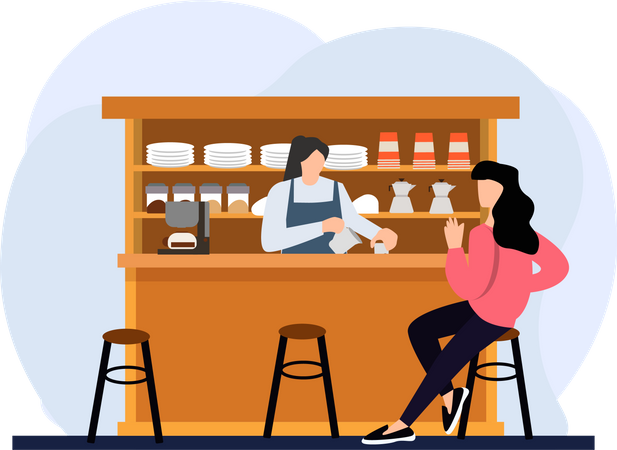 Cafe Shop  Illustration