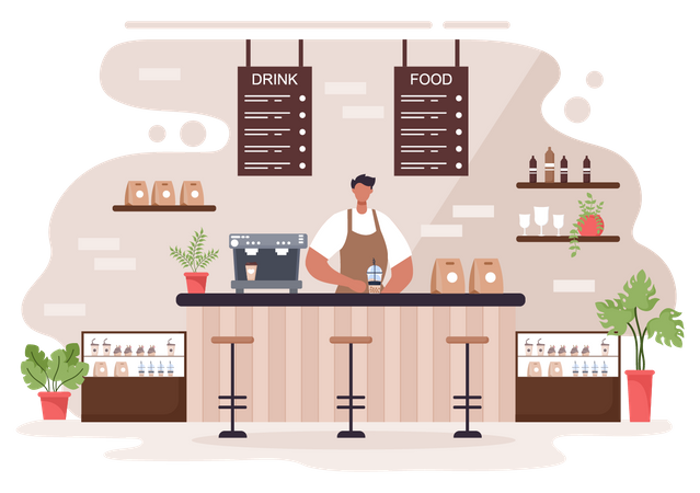 Cafe Shop  Illustration