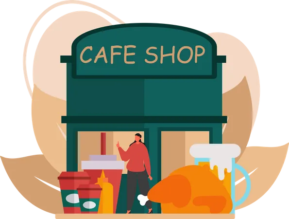 Cafe Shop  Illustration