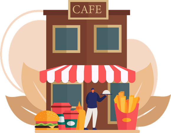 Cafe Shop  Illustration