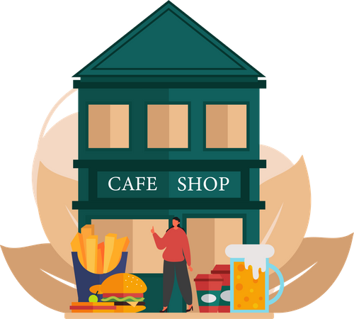 Cafe Shop  Illustration