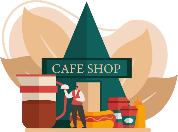 Cafe Shop  Illustration