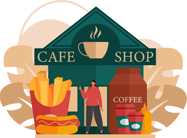 Cafe Shop  Illustration