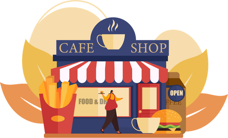 Cafe Shop  Illustration