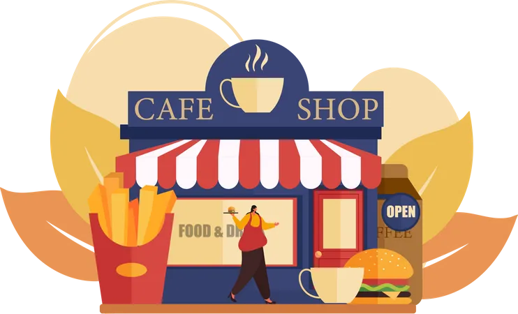 Cafe Shop  Illustration