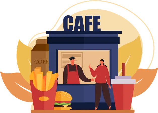 Cafe Shop  Illustration