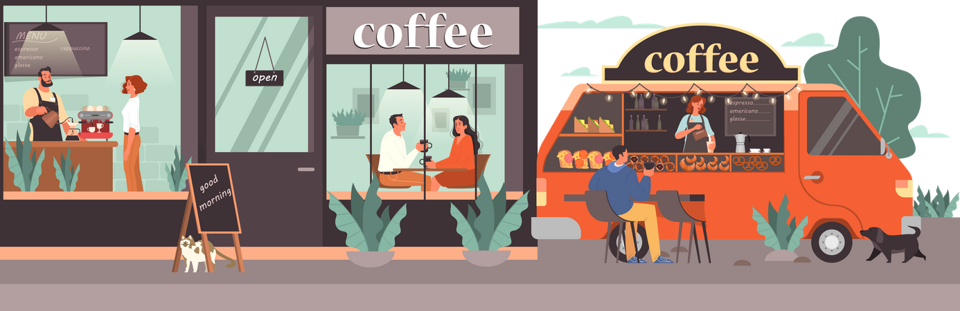 Cafe shop  Illustration