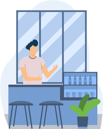 Café-Theke  Illustration