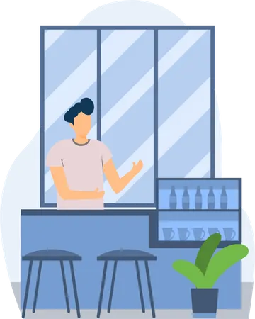 Café-Theke  Illustration