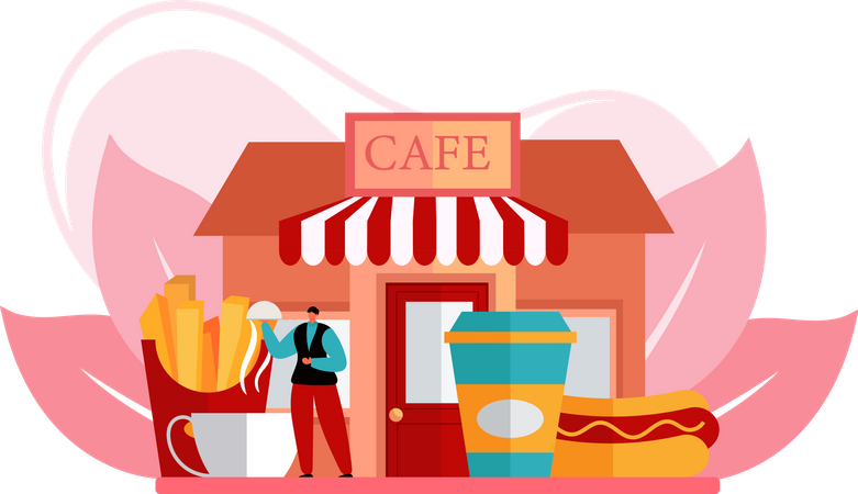 Tienda de café  Ilustración