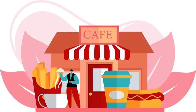 Tienda de café  Ilustración