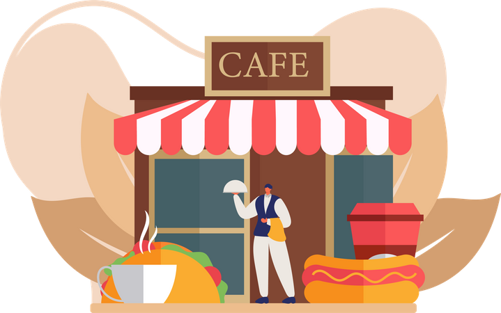 Tienda de cafe  Ilustración