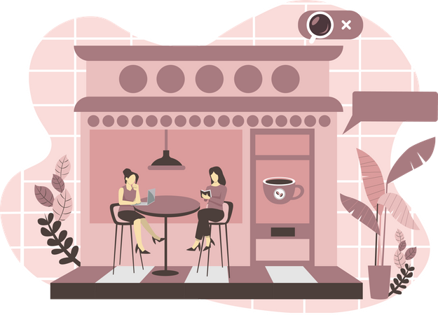 Vitrine de café  Illustration