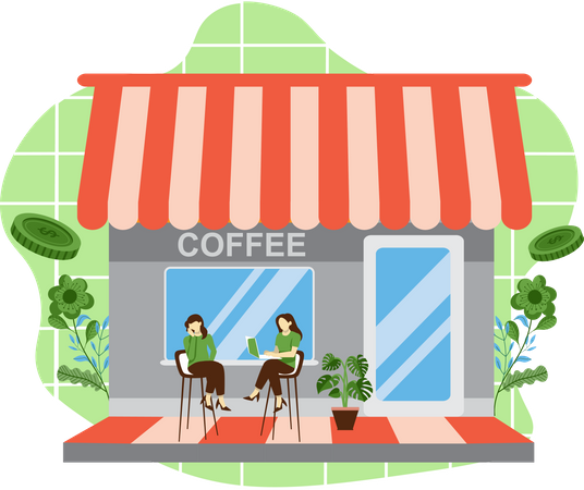 Vitrine de café  Illustration