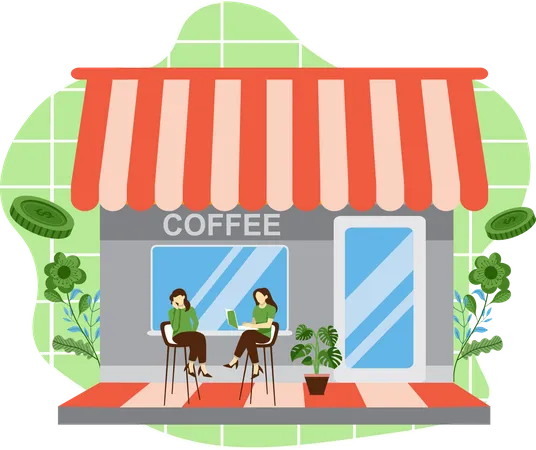 Vitrine de café  Illustration