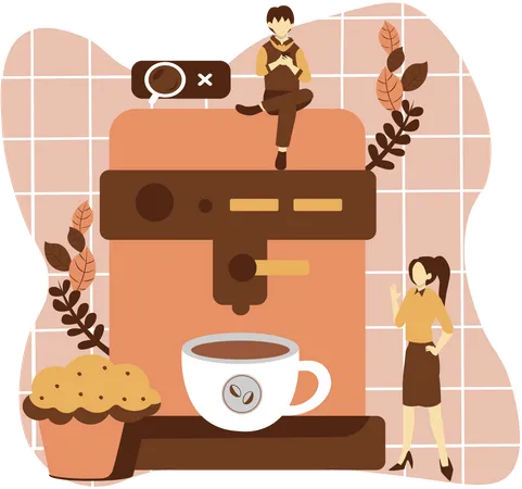 Máquina de café  Ilustração