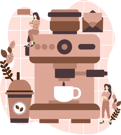 Maquina de cafe  Ilustración