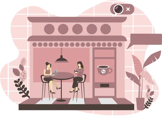 Vitrine de café  Illustration