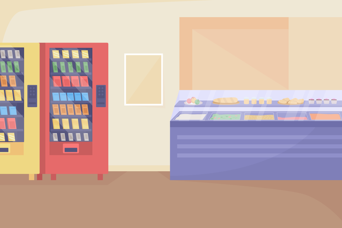 Cafetería escolar  Ilustración