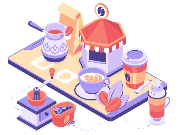 Cafeteria on-line  Illustration