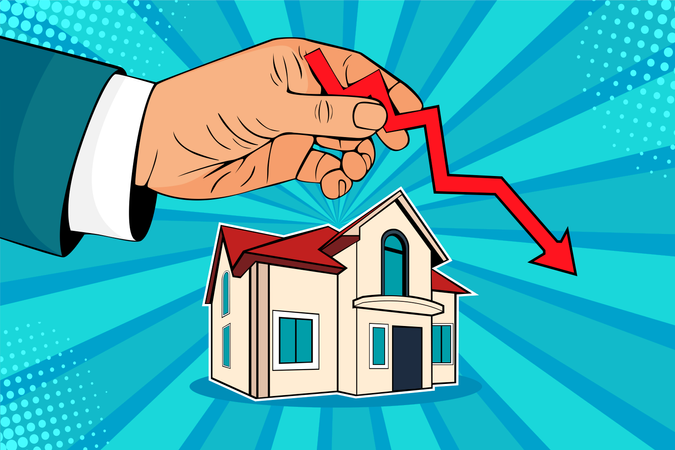 Caída de los precios de la vivienda  Ilustración