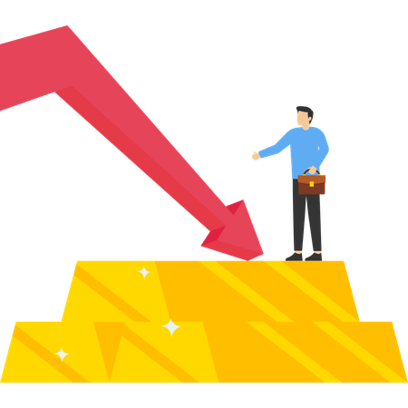 El precio del oro cae en el mercado de inversión  Ilustración