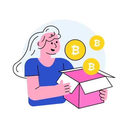 Caixa de bitcoin  Ilustração