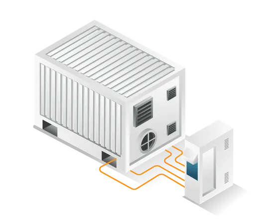 Caixa de bateria de armazenamento de energia do painel solar  Ilustração