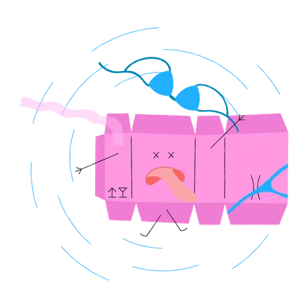 Caixa de entrega destruída  Ilustração