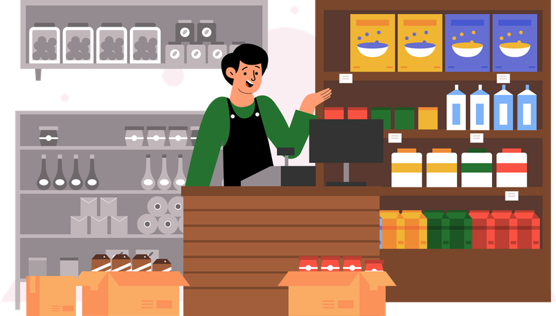 Caixa de mercearia  Ilustração