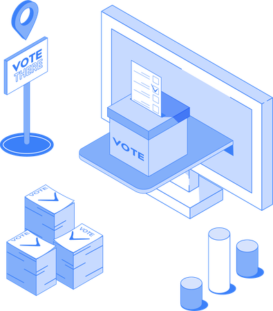 Caixa de votação no local de votação  Ilustração