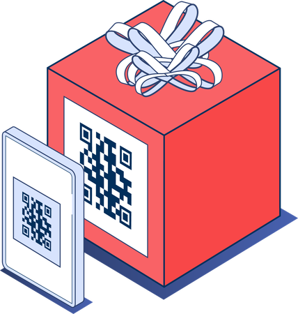 Caja de codigo qr  Ilustración