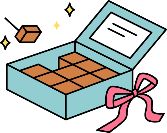 Regalo de caja de chocolates  Ilustración