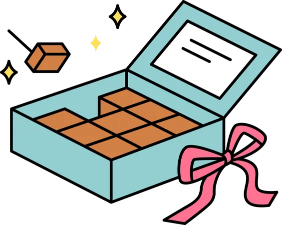 Regalo de caja de chocolates  Ilustración