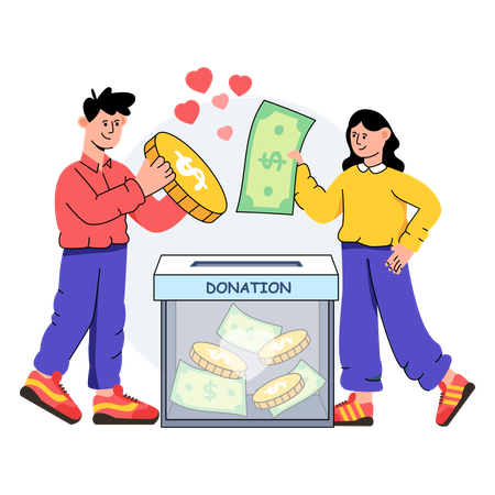 Caja de donación  Ilustración