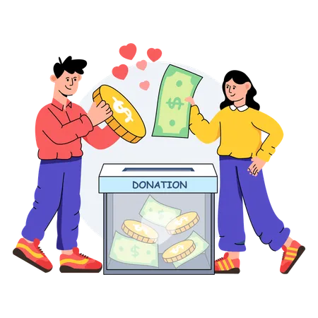 Caja de donación  Ilustración