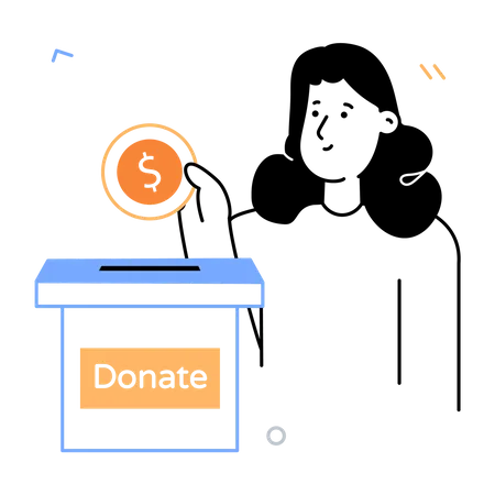 Caja de donación  Ilustración