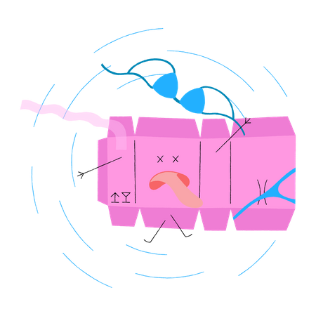 Caja de entrega destruida  Ilustración