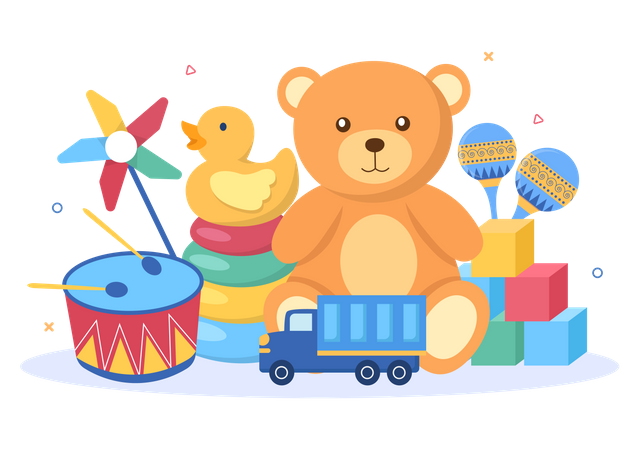 Caja de juguetes para niños  Ilustración
