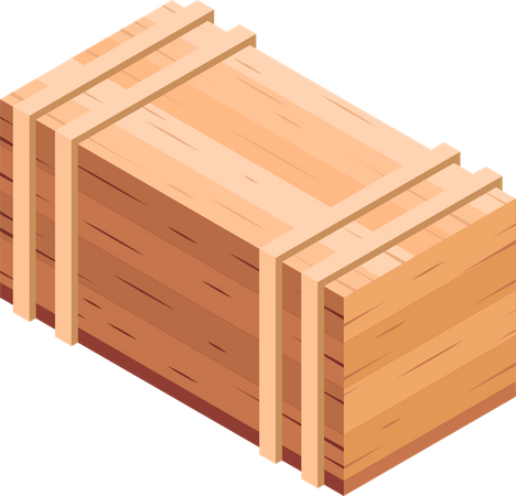 Caja de madera de carga  Ilustración