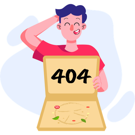 Error 404 de caja de pizza vacía  Ilustración